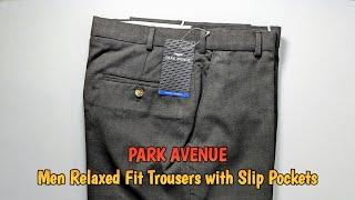 PARK AVENUEMen Relaxed Fit Trousers with Slip Pockets#indiaunboxed