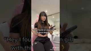 hey i found an Asian girl with thick  thighs #shorts #tiktok #trending #satisfying