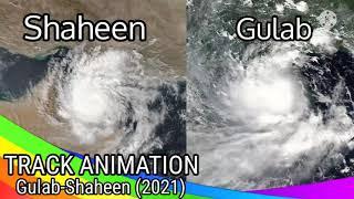 The track of Cyclones Gulab and Shaheen (2021) (WCT) (20 Subscribers Special)