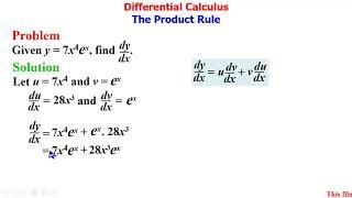 Differential Calculus: The Product Rule