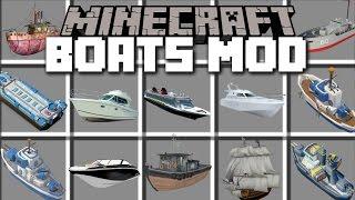 Minecraft BOATS MOD / TRAVEL AROUND WITH PIRATE BOATS AND OTHER SHIPS!! Minecraft