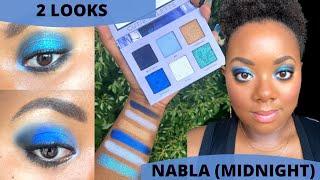 NABLA MIDNIGHT CUTIE PALETTE FIRST IMPRESSIONS | SWATCHES | 2 LOOKS | DEEP SKIN REVIEW