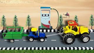 Diy tractor diorama with mini petrol Pump  | mini mixer machine | gm mini farming