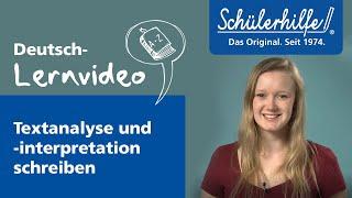 Textanalyse & -interpretation schreiben  Schülerhilfe Lernvideo Deutsch