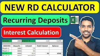 RD Calculator | Recurring Deposit Interest Calculation with Excel Examples