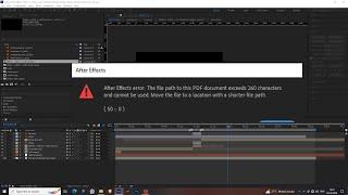 AFTER EFFECT: 260 PATH CHARACTER ERROR SOLVE IN SHORTCUT