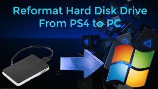 Reformat external hard drive from ps4 to pc