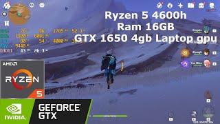 Genshin Impact 3.7 Ryzen 5 4600h GTX 1650 Laptop GPU 16GB ram 1080p Highest