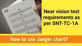 Jaeger chart how to use for near vision ll Near distance eye vision test ll Visual testing level 2