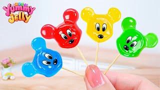 How To Make Cute Rainbow MICKEY Jelly Using CHUPA CHUPS  Miniature Fruit Jelly by Yummy Jelly