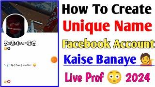 How To Create Unique Name Facebook Account Without Update 2024