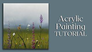 Acrylic painting tutorial - Spring Flowers with Blurry Background