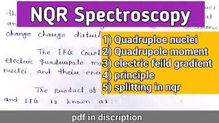 Nuclear qudrupole resonance (NQR) spectroscopy ( @relatechemistry21 )