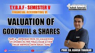 TYBAF Semester V FA6 Intro  to Yield and Fair value method of shares  #accountsbasics #education