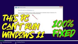 This PC can't Run Windows 11 Fix !! pc doesn't currently meet minimum system requirements Fixed !!