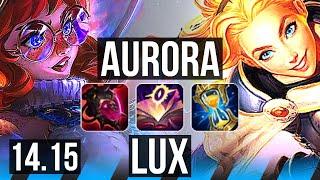 AURORA vs LUX (MID) | Rank 4 Aurora, 10 solo kills, 23/3/6, Legendary | BR Challenger | 14.15