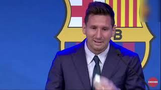 Leo Messi in tears during press conference about leaving Barcelona | Messi says goodbye