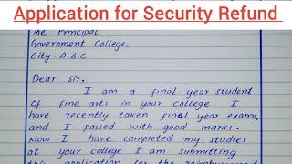 Application for Refund Of Security Deposit||Application For Refund Of Security Deposit in English