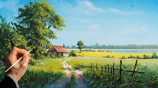  Acrylic Landscape Painting - Spring / Easy Art / Drawing Lessons / Satisfying Relaxing / Акрил