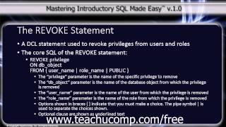 SQL Training - Structured Query Language Tutorial - The REVOKE Statement Lesson