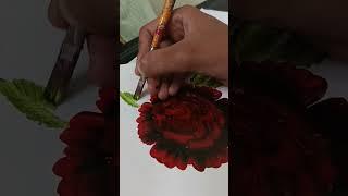 flower painting  #painting #art #acrylicpainting #rose painting #youtubeshorts #shorts