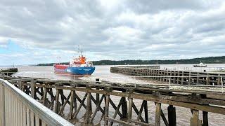 Fluvius Plym departure and Mair arrival at #sharpness #Dock #tidalEstuary #freightship