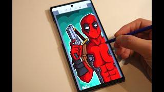 Drawing Deadpool on my Samsung Note 10+!