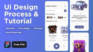 UI / UX Design Tutorial – Sports app – Wireframe, Design & Process