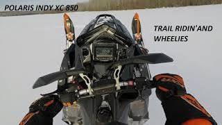 Polaris Indy XC 850 Trail Run And Some Small Wheelies