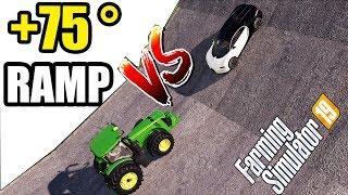 Farming Simulator 19 : TRACTORS vs CARS | +75 DEGREE RAMP CLIMBING !!!