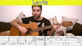 Fingerstyle Tutorial: Layla - Guitar Lesson w/ TAB
