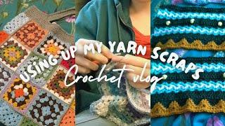 Using up my yarn scraps, crochet vlog | Ellielauracrochet