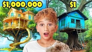 $1 vs $1,000,000 Tree House!