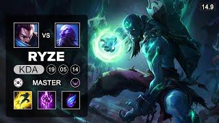 Ryze vs Yasuo Mid - KR Master - Patch 14.9 Season 14