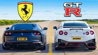 Ferrari V12 vs NISMO V6: DRAG RACE