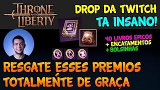 40 LIVROS ÉPICO DE GRAÇA NO DROP DA TWITCH, TA INSANO! - MARCO VEIO THRONE AND LIBERTY