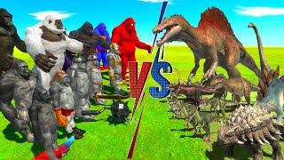 MUTANT PRIMATES GROWING UP LEVEL vs CARNIVORES DINOSAURS CHALLENGE - ARBS