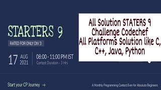 Codechef solutions Staters 9