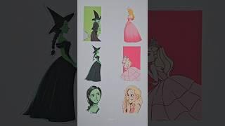 Elphaba and Glinda Line Matching Puzzle #shortsviral #wicked #art