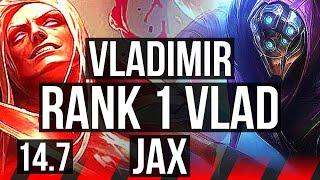 VLADIMIR vs JAX (TOP) | Rank 1 Vlad, 14/0/0, Legendary, 7 solo kills, Rank 11 | TR Challenger | 14.7