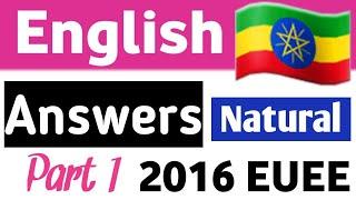 2016 English Natural Entrance Examination Answers with Explanations part 1