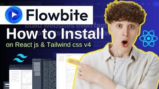 How to Install Tailwind css v4 and Flowbite with React