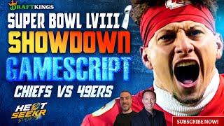 SUPER BOWL LVIII 49ERS VS CHIEFS OPTIMIZER LINEUPS | DRAFTKINGS SHOWDOWN | DFS GAMESCRIPT