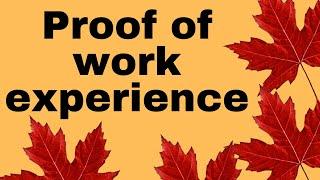 Proof of Valid Work Experience I Canada Immigration I #shorts