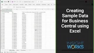 Creating Sample Data for Business Central using Excel