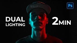 Dual lighting effect in 2MIN Photoshop tutorial