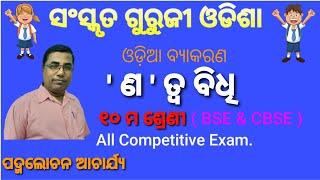 Odia Grammar Class 10th NATWA BIDHI ( ଣତ୍ବ ବିଧି )  ( BSE,CBSE & ALL COMPETITIVE EXAM. )