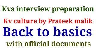 Back to basics| kvs interview preparation| kV culture| tcf| The Constructivist Facilitator