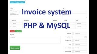 Invoice System Project in PHP - Free download source code
