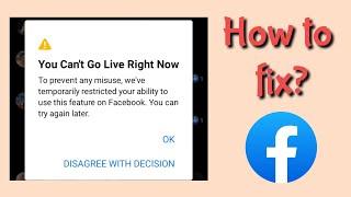 fix you can't go live right now | Solve live problem on facebook
